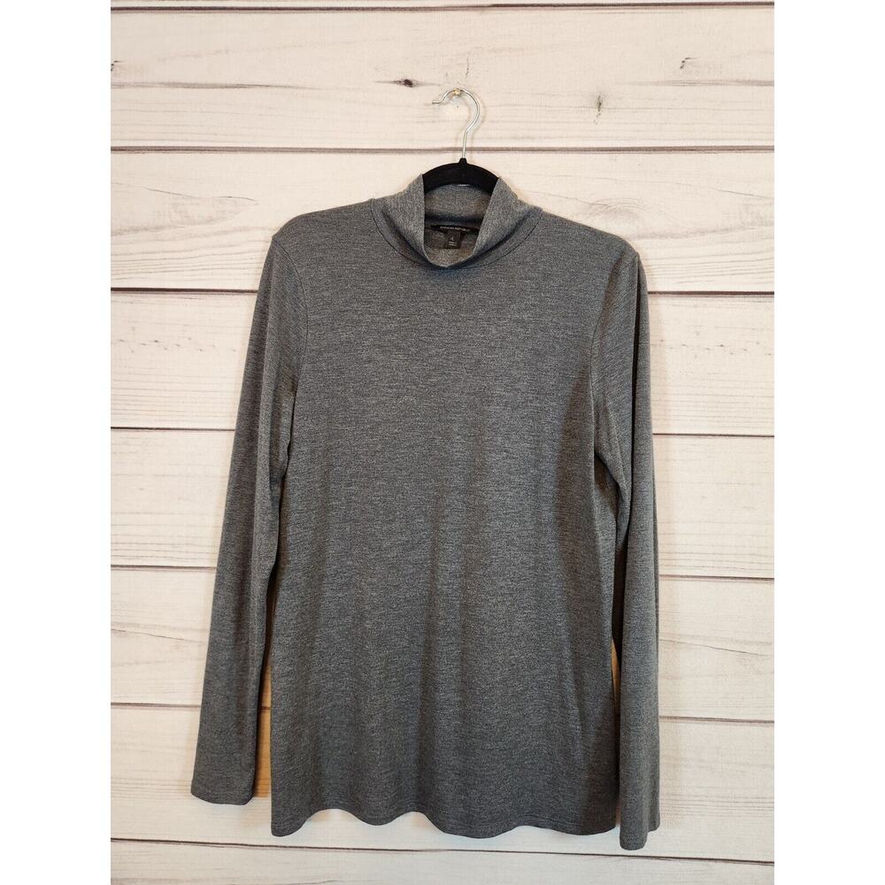 Banana Republic Women's Gray Soft Stretchy Long Sleeve Turtleneck Top‎ Size L